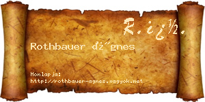 Rothbauer Ágnes névjegykártya